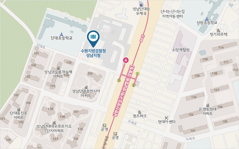 수원지방검찰청 성남지청 위치안내지도
